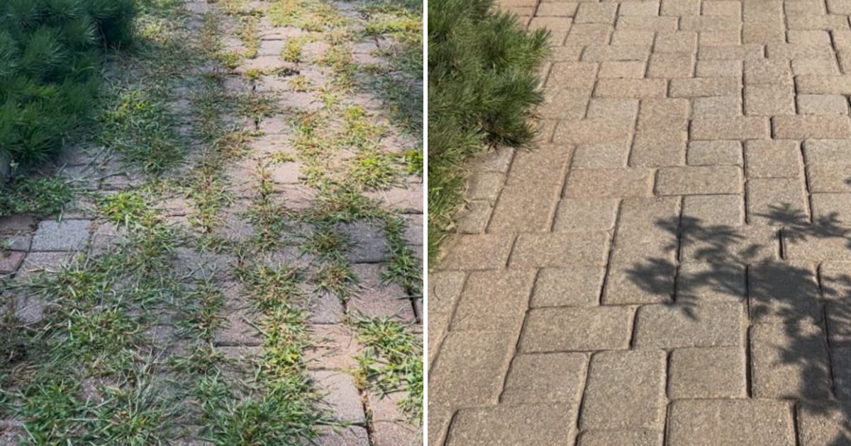 Allée en pavé uni à Gatineau avant et après le travail